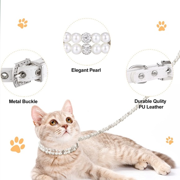 Artificial Pearl Collar with Two Row Pearl and Crystal Rhinestone for Do… - Picture 3 of 6